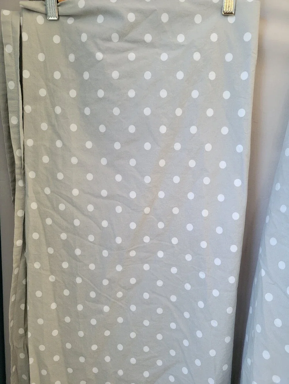 Pottery Barn Teen Flat and Fitted Sheet Polka Dot Gray XL TWIN
